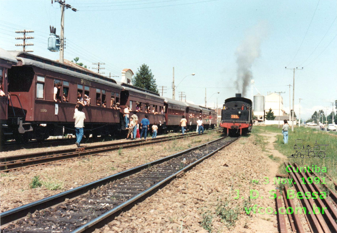 Trem turístico a vapor em Curitiba, 1991